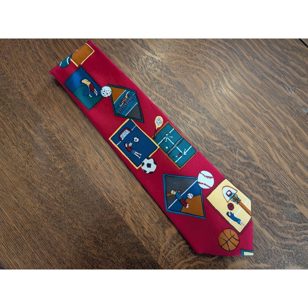 Save the Children Silk Necktie Kids Sports Art Basketball Soccer Made in USA